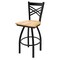 Holland Bar Stool Co 30" Swivel Bar Stool, Black Wrinkle, Nat Maple Seat 82030BWNatMpl - alternate 1